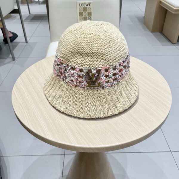 replica,repliche,fake,1:1,earrings,bracelet,ring,jewelry Cappello a secchiello con cappello lavorato a maglia vuoto estivo di fascia alta di Louis Vuitton
