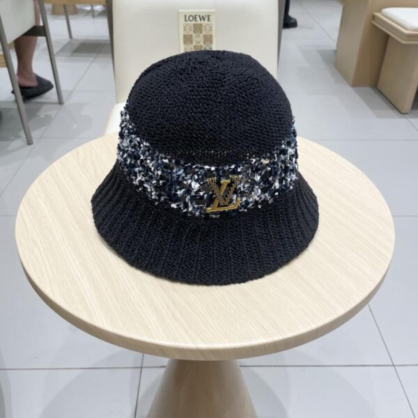 replica,repliche,fake,1:1,earrings,bracelet,ring,jewelry Cappello a secchiello con cappello lavorato a maglia vuoto estivo di fascia alta di Louis Vuitton