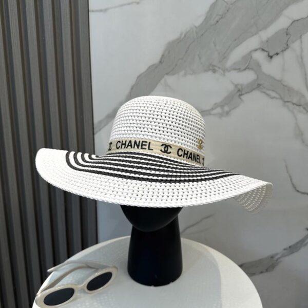 replica,repliche,fake,1:1,earrings,bracelet,ring,jewelry Cappello CHANEL a tesa larga, cappello di paglia grande da sole