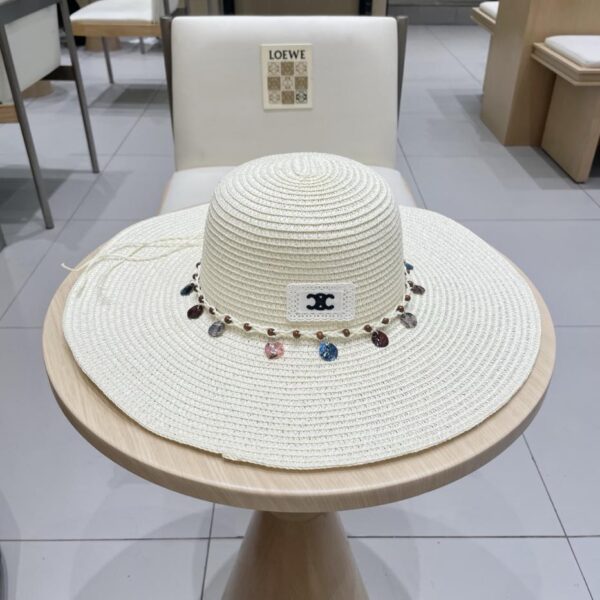 replica,repliche,fake,1:1,earrings,bracelet,ring,jewelry Celine estate nuovo cappello di paglia da donna ombrellone da esterno mare spiaggia protezione solare cappello di paglia