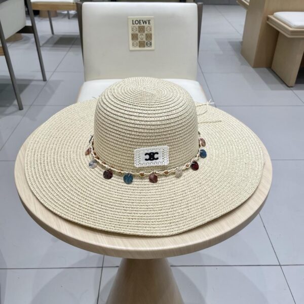 replica,repliche,fake,1:1,earrings,bracelet,ring,jewelry Celine estate nuovo cappello di paglia da donna ombrellone da esterno mare spiaggia protezione solare cappello di paglia