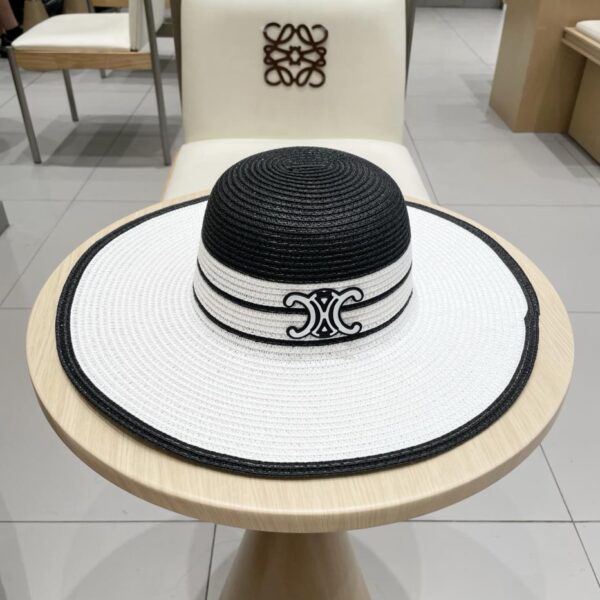 replica,repliche,fake,1:1,earrings,bracelet,ring,jewelry Nuovo cappello a bombetta in paglia di Celine