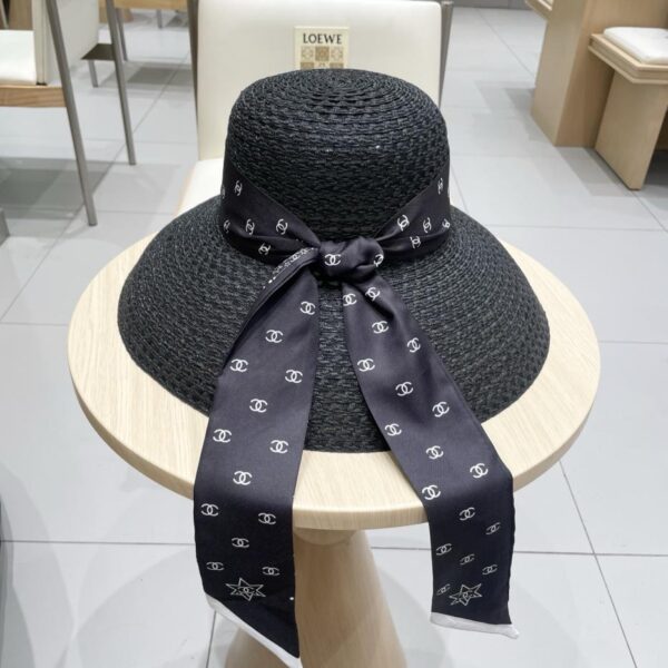 replica,repliche,fake,1:1,earrings,bracelet,ring,jewelry Cappello di paglia per cappello da vacanza con nastro nuovo Chanel
