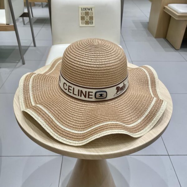 replica,repliche,fake,1:1,earrings,bracelet,ring,jewelry Nuovo cappello a cilindro in paglia di Celine