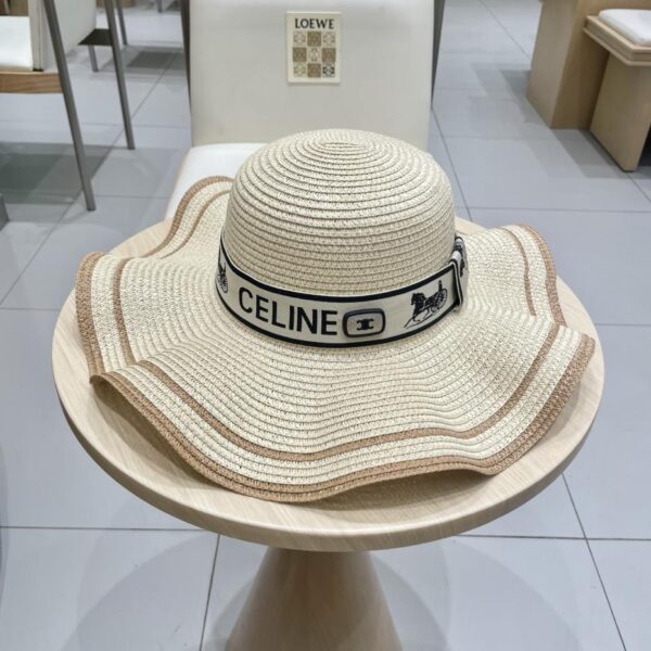 replica,repliche,fake,1:1,earrings,bracelet,ring,jewelry Nuovo cappello a cilindro in paglia di Celine