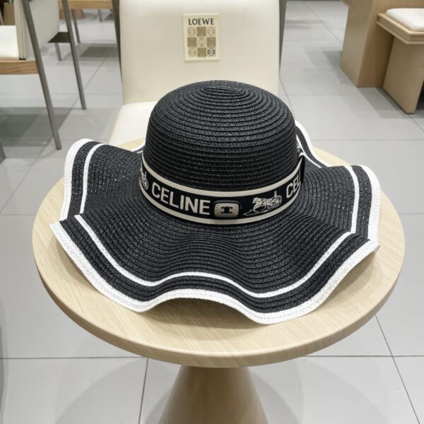 replica,repliche,fake,1:1,earrings,bracelet,ring,jewelry Nuovo cappello a cilindro in paglia di Celine