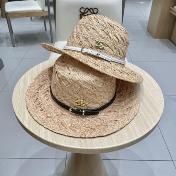 replica,repliche,fake,1:1,earrings,bracelet,ring,jewelry Chanel nuovo cappello in rafia intrecciata a mano di fascia alta