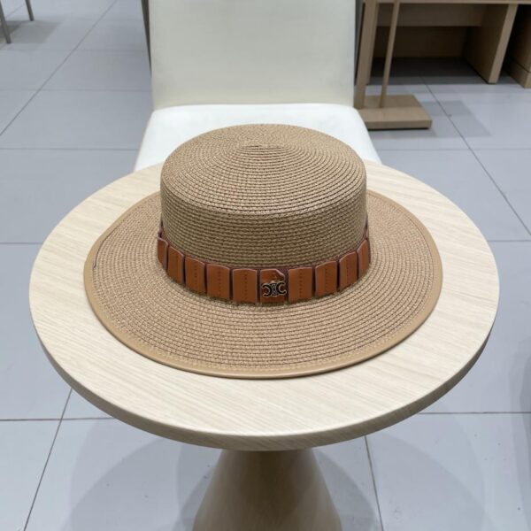replica,repliche,fake,1:1,earrings,bracelet,ring,jewelry Cappello a cilindro piatto in paglia nuovo Celine