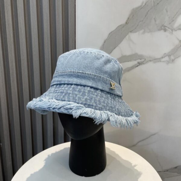 replica,repliche,fake,1:1,earrings,bracelet,ring,jewelry Cappello da sole unisex con cappello da pescatore in denim lavato nuovo Louis Vuitton