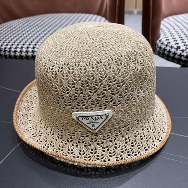 replica,repliche,fake,1:1,earrings,bracelet,ring,jewelry Prada cappello da pescatore cavo estivo in stile coreano a contrasto di colore, alla moda e versatile