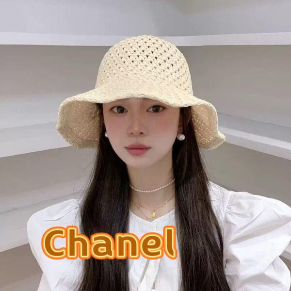 replica,repliche,fake,1:1,earrings,bracelet,ring,jewelry Cappello da pescatore cavo giapponese CHANEL, cappello da sole estivo sottile e traspirante da donna