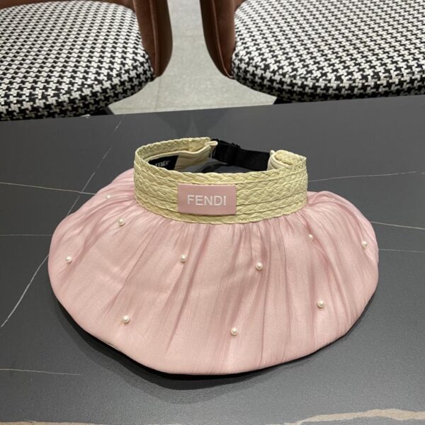 replica,repliche,fake,1:1,earrings,bracelet,ring,jewelry Cappello da sole da donna a tesa larga in stile coreano Fendi con cappello a cilindro cavo di perle