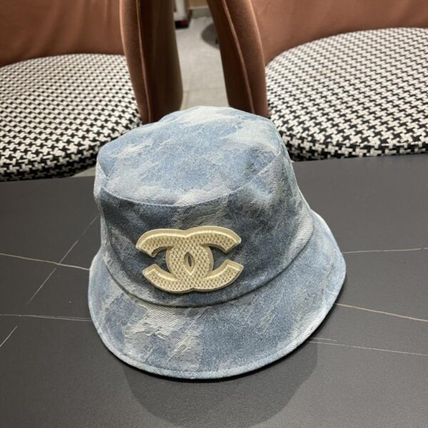 CHANEL nuovo cappello da pescatore retrò blu denim