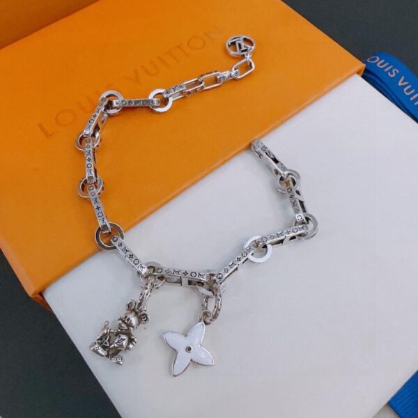Bracciale Louis Vuitton RW Original Counter Nuovo Stile Retro Coppia Rock Punk Stile Thai Argento (10FT7)