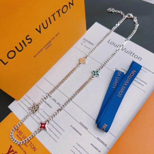 replica,repliche,fake,1:1,earrings,bracelet,ring,jewelry Collana Louis Vuitton RW originale da banco, nuova, modello retrò da coppia, rock punk, stile tailandese in argento (91611)