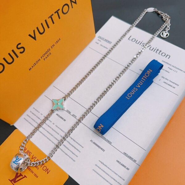 replica,repliche,fake,1:1,earrings,bracelet,ring,jewelry Collana Louis Vuitton RW originale, nuova, stile retrò, coppia, rock punk, stile tailandese in argento (X1LPH)
