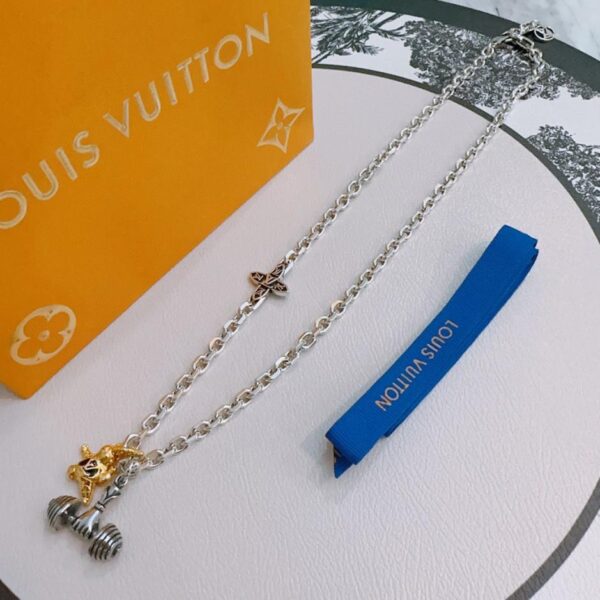 replica,repliche,fake,1:1,earrings,bracelet,ring,jewelry Collana Louis Vuitton RW originale, nuovo stile, modello retrò, coppia, rock punk, stile tailandese in argento (JHMNJ)