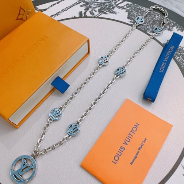 replica,repliche,fake,1:1,earrings,bracelet,ring,jewelry Collana Louis Vuitton RW originale da banco, nuova, modello retrò da coppia, rock punk, stile tailandese in argento (GG3RT)