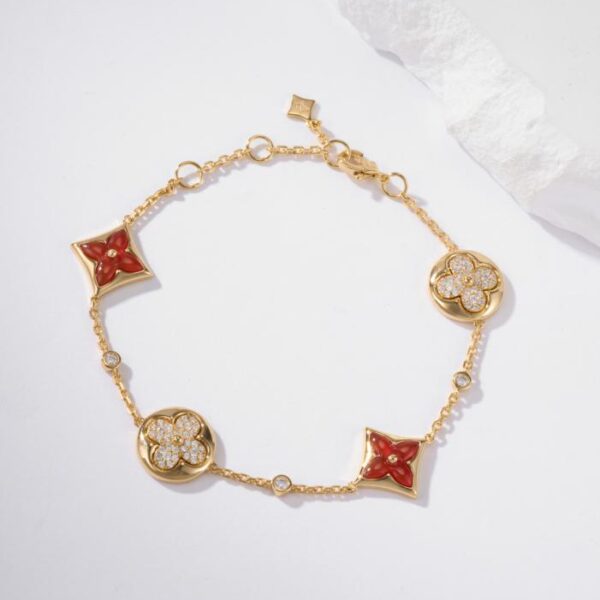 replica,repliche,fake,1:1,earrings,bracelet,ring,jewelry Bracciale Color Blossom in oro rosa con diamanti e corniola (YV2FY)