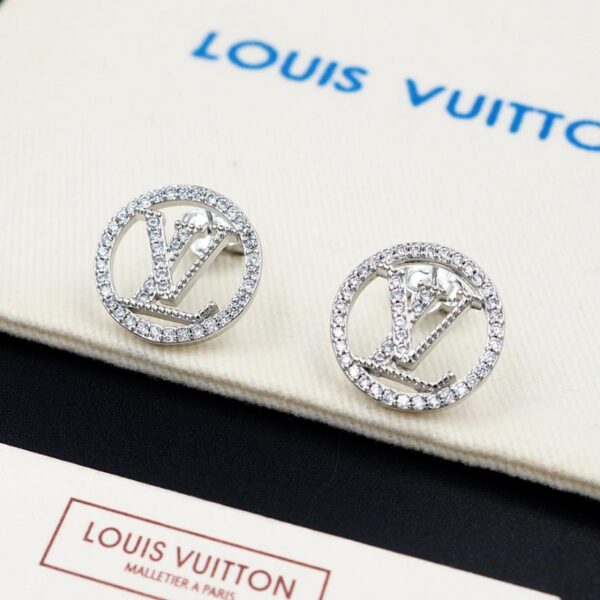replica,repliche,fake,1:1,earrings,bracelet,ring,jewelry Orecchini con lettera LV e diamanti (MIS4Q)