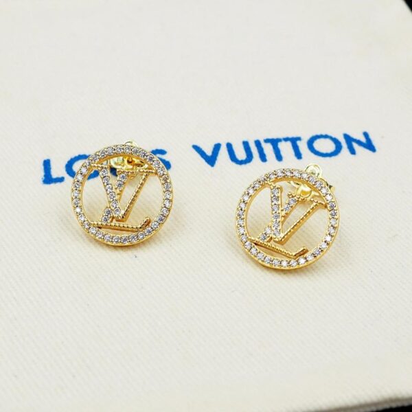 replica,repliche,fake,1:1,earrings,bracelet,ring,jewelry Orecchini con lettera LV e diamanti (R2Y1O)
