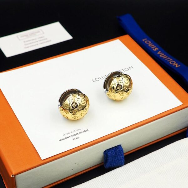 replica,repliche,fake,1:1,earrings,bracelet,ring,jewelry Orecchini emisferici LV in oro e argento, stile alla moda (Z4P6G)