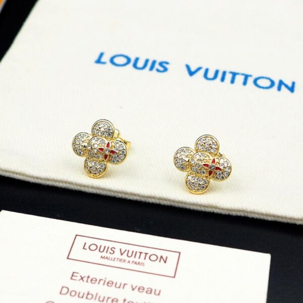replica,repliche,fake,1:1,earrings,bracelet,ring,jewelry Orecchini LV Vivian Jiva con zirconi naturali intarsiati (OGDJP)