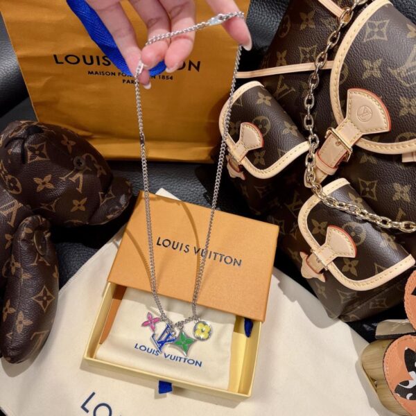 replica,repliche,fake,1:1,earrings,bracelet,ring,jewelry Collana floreale colorata con monogramma LouisVuitton (C3E1I)