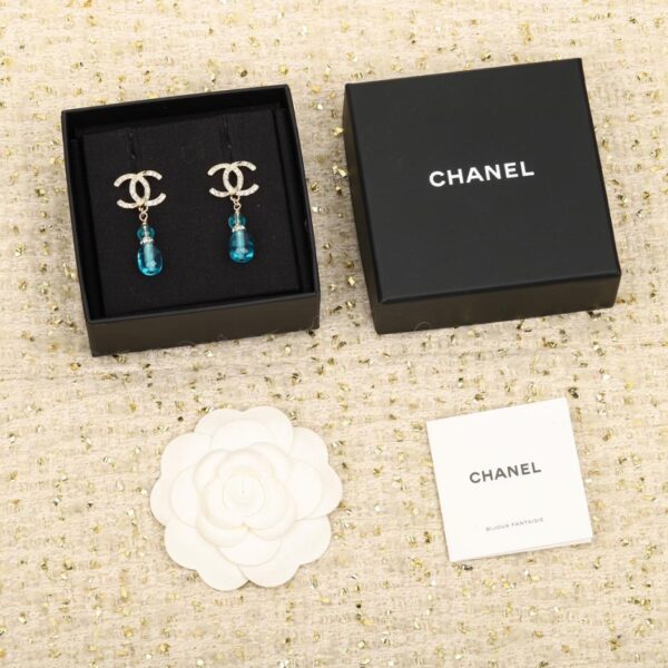 Orecchini Chanel Double C in ottone ZP ➕ Lucidatura di qualità per gioielli ➕ Diamanti Swarovski importati (FA4B8)