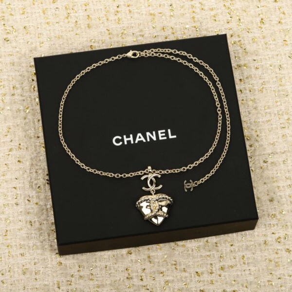 replica,repliche,fake,1:1,earrings,bracelet,ring,jewelry Collana Chanel con ancora e cuore a doppia C (LSDHQ)