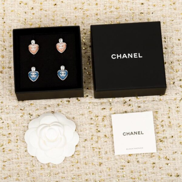 Orecchini Chanel Blue Heart Double C (7OWCP)