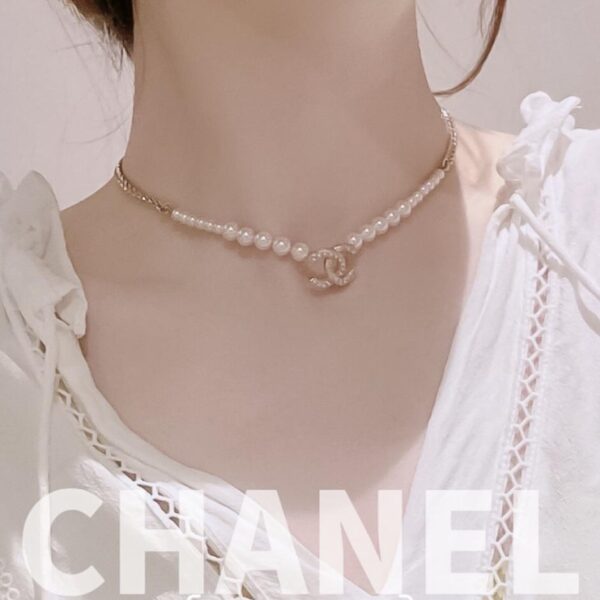 replica,repliche,fake,1:1,earrings,bracelet,ring,jewelry Collana girocollo di perle fatta a mano Chanel (YH4OD)