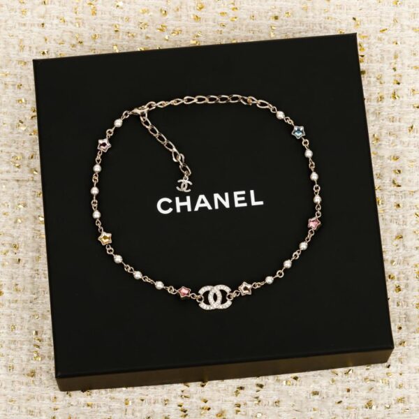 replica,repliche,fake,1:1,earrings,bracelet,ring,jewelry Collana girocollo Chanel con diamanti arcobaleno (5EXFD)