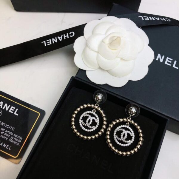 Orecchini Chanel New Classic Double C originali in ottone e argento sterling 925 (GGBH5)