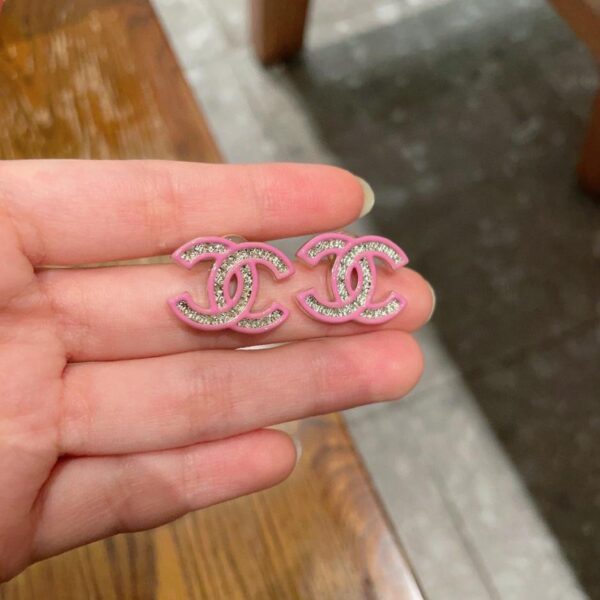 Orecchini vintage Chanel con doppia C, replica originale del logo (KEVPV)
