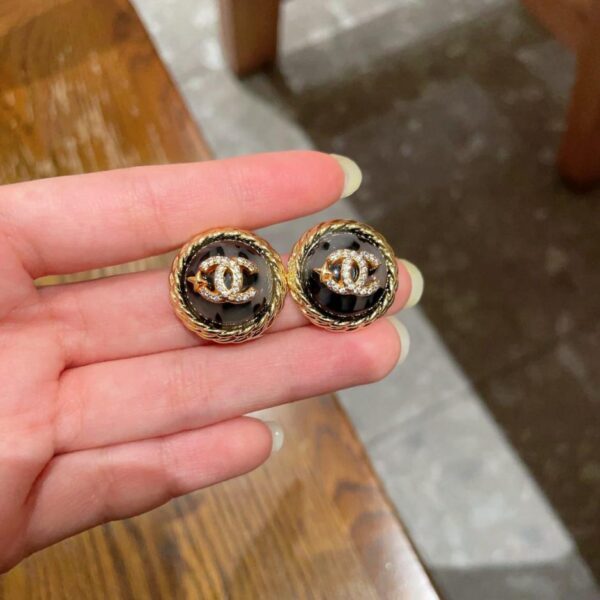 replica,repliche,fake,1:1,earrings,bracelet,ring,jewelry Orecchini Chanel Doppia C di seconda mano (AU93G)