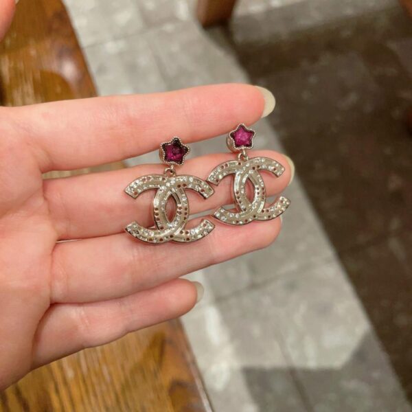 Orecchini vintage Chanel con doppia C, replica originale del logo (UOSH6)