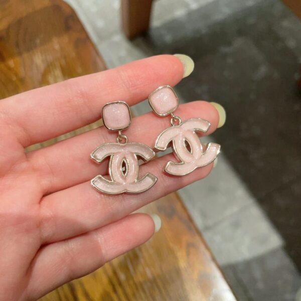 Orecchini vintage Chanel con doppia C, replica originale del logo (5P83I)