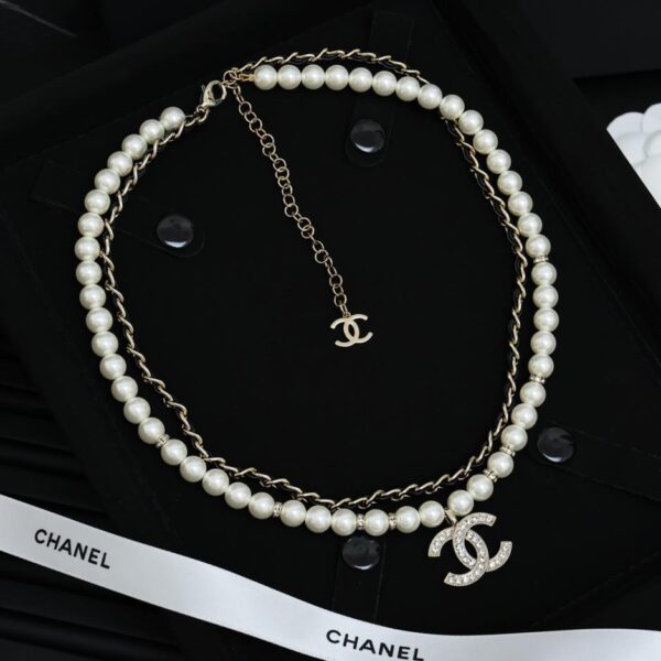 replica,repliche,fake,1:1,earrings,bracelet,ring,jewelry Collana doppia di perle in pelle Chanel Beautiful (9JTWI)