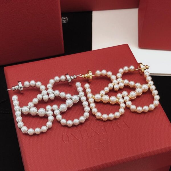 replica,repliche,fake,1:1,earrings,bracelet,ring,jewelry Orecchini Valentino in perle dorate, ultimo modello, in ottone ZP (KMDC7)