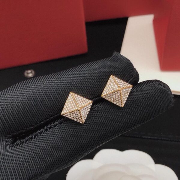 replica,repliche,fake,1:1,earrings,bracelet,ring,jewelry Orecchini Valentino triangolari quadrati con diamanti (ME1PK)
