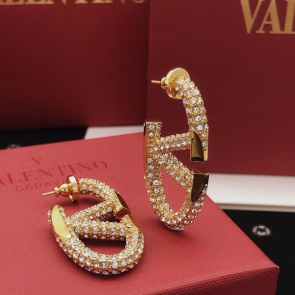 replica,repliche,fake,1:1,earrings,bracelet,ring,jewelry Orecchini Valentino modello ultimo con diamanti, materiale in ottone ZP di grandi dimensioni (ZJMFX)