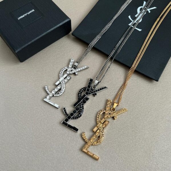 replica,repliche,fake,1:1,earrings,bracelet,ring,jewelry Collana con lettera YSL in ottone originale (SCCAL)