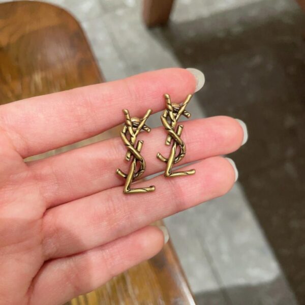 replica,repliche,fake,1:1,earrings,bracelet,ring,jewelry Nuovi orecchini YSL in argento 925 a forma di ago (ZMFXH)