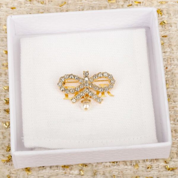 replica,repliche,fake,1:1,earrings,bracelet,ring,jewelry Spilla Dior con fiocco di diamanti e perle (52DGM)