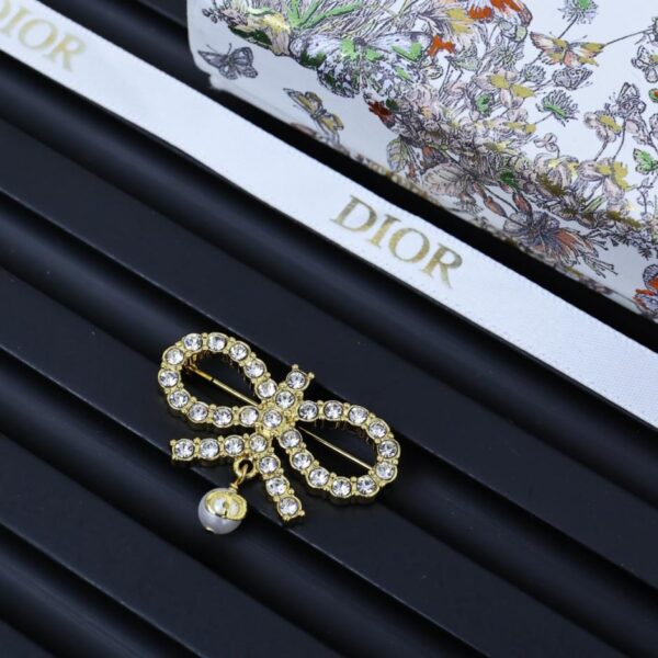 replica,repliche,fake,1:1,earrings,bracelet,ring,jewelry Spilla a fiocco Dior con diamanti (BIU4I)