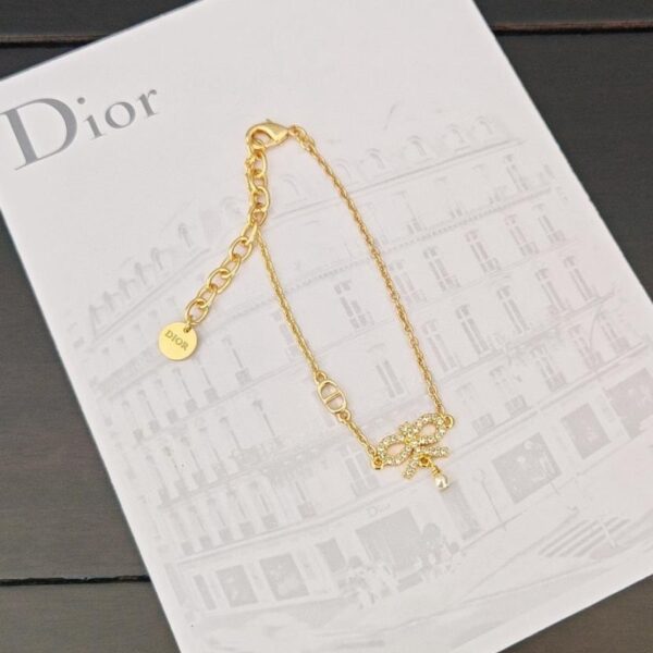Bracciale Dior con fiocco, ultimo modello, in ottone ZP (6YLA4)