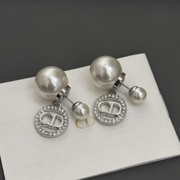 replica,repliche,fake,1:1,earrings,bracelet,ring,jewelry Orecchini Dior con perle rotonde in ottone argentato (IXH72)