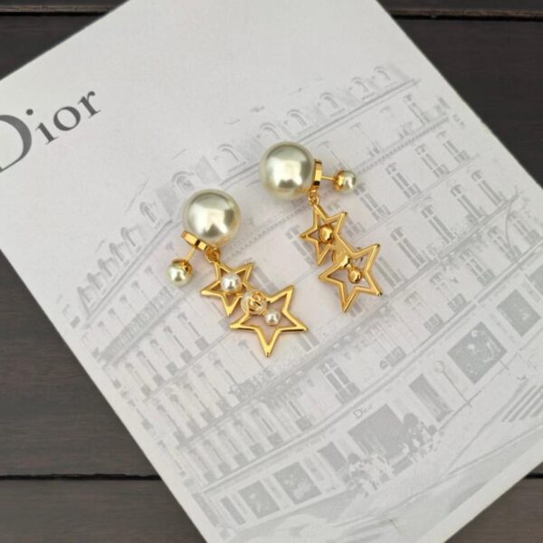 replica,repliche,fake,1:1,earrings,bracelet,ring,jewelry Orecchini Dior a stella a cinque punte, grandi e piccole, modello ultimo, in ottone ZP (5BPDI)