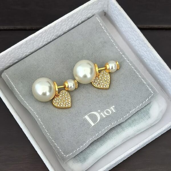replica,repliche,fake,1:1,earrings,bracelet,ring,jewelry Dior ultimo modello perle grandi e piccole piene di diamanti cuore consistente materiale ottone ZP (49WIO)